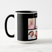 6 Secties Aangepast foto Eenvoudig elegant zwart L Mok (Links)