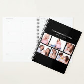 6 Secties Aangepast foto Eenvoudig elegant zwart L Planner (Display)
