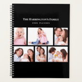 6 Secties Aangepast foto Eenvoudig elegant zwart L Planner (Voorkant)