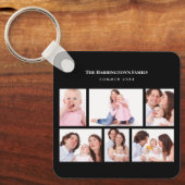 6 Secties Aangepast foto Eenvoudig elegant zwart L Sleutelhanger (Voorkant)