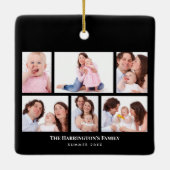 6 Secties Aangepaste foto Elegant Black Lijsten Keramisch Ornament (Achterkant)