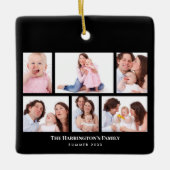 6 Secties Aangepaste foto Elegant Black Lijsten Keramisch Ornament (Voorkant)