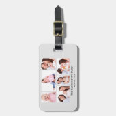 6 Secties Aangepaste foto-minimalistisch grijze Li Bagagelabel (Voorkant verticaal)