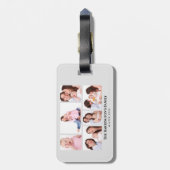 6 Secties Aangepaste foto-minimalistisch grijze Li Bagagelabel (Achterkant verticaal)