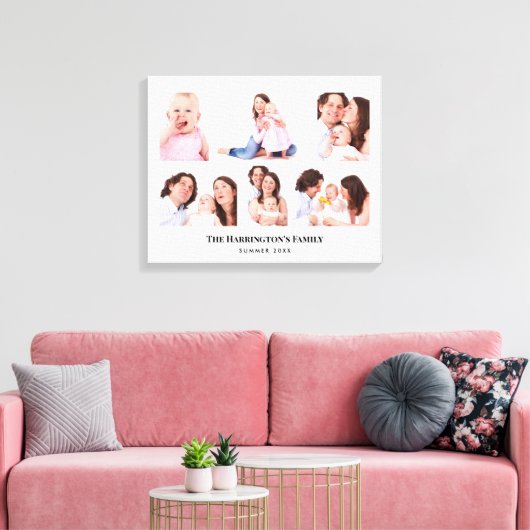 6 Secties Aangepaste foto-minimalistisch grijze Li Canvas Afdruk (Insitu (Woonkamer))