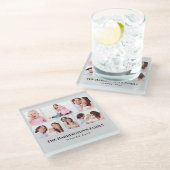 6 Secties Aangepaste foto-minimalistisch grijze Li Glazen Onderzetter (Schuin)