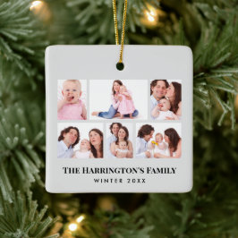 6 Secties Aangepaste foto-minimalistisch grijze Li Keramisch Ornament