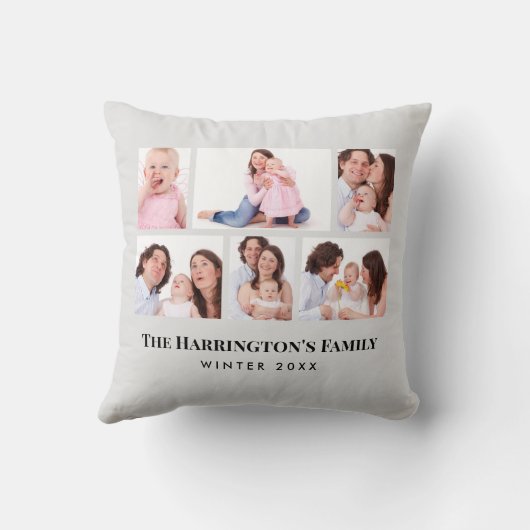 6 Secties Aangepaste foto-minimalistisch grijze Li Kussen (Achterkant)