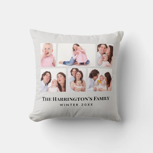 6 Secties Aangepaste foto-minimalistisch grijze Li Kussen (Voorkant)