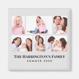 6 Secties Aangepaste foto-minimalistisch grijze Li Magneet