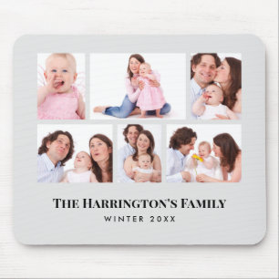 6 Secties Aangepaste foto-minimalistisch grijze Li Muismat