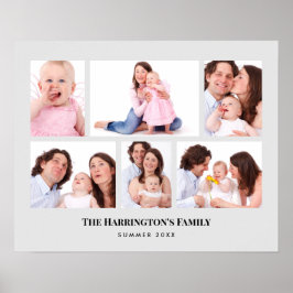 6 Secties Aangepaste foto-minimalistisch grijze Li Poster