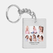 6 Secties Aangepaste foto-minimalistisch grijze Li Sleutelhanger (Voorkant Links)