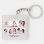 6 Secties Aangepaste foto-minimalistisch grijze Li Sleutelhanger (Achterkant)