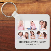 6 Secties Aangepaste foto-minimalistisch grijze Li Sleutelhanger (Voorkant)