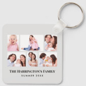 6 Secties Aangepaste foto-minimalistisch grijze Li Sleutelhanger (Achterkant)