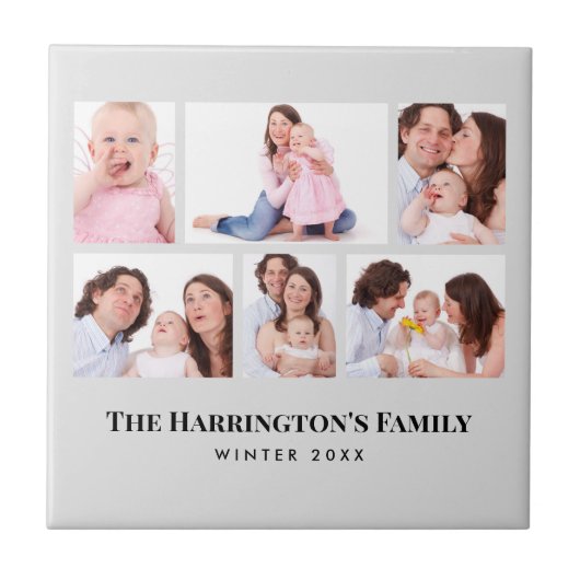 6 Secties Aangepaste foto-minimalistisch grijze Li Tegeltje (Voorkant)