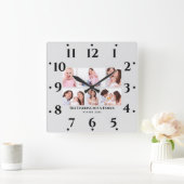 6 Secties Aangepaste foto-minimalistisch grijze Li Vierkante Klok (Huis)