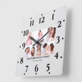 6 Secties Aangepaste foto-minimalistisch grijze Li Vierkante Klok (Hoek)