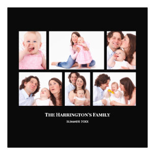 6 Secties Aangepaste foto zwarte Lijsten Afdruk