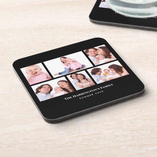 6 Secties Aangepaste foto zwarte Lijsten Bier Onderzetter (Linkerzijde)