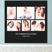 6 Secties Aangepaste foto zwarte Lijsten Canvas Afdruk (Insitu (Houten vloer))