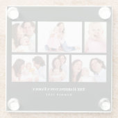 6 Secties Aangepaste foto zwarte Lijsten Glazen Onderzetter (Achterkant)