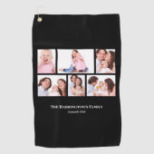 6 Secties Aangepaste foto zwarte Lijsten Golfhanddoek (Voorkant)