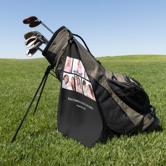 6 Secties Aangepaste foto zwarte Lijsten Golfhanddoek (Groen)