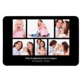 6 Secties Aangepaste foto zwarte Lijsten Magneet (Horizontaal)