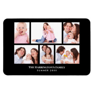 6 Secties Aangepaste foto zwarte Lijsten Magneet