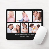 6 Secties Aangepaste foto zwarte Lijsten Muismat (Met muis)