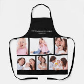 6 Secties Aangepaste foto zwarte Lijsten Schort (Voorkant)