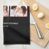 6 Secties Aangepaste foto zwarte Lijsten Theedoek (Quarter Fold)