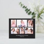 6 secties aangepaste zwarte fotolijsten briefkaart (Staand voorkant)