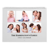 6 secties Familiefoto Minimalistische Grijze Lijst Kalender (Hoes)