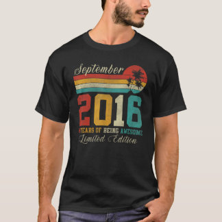 6 september Oude Vintage 2016 6e verjaardag T-shirt