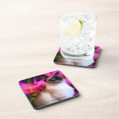 6 Siamese harde onderzetters met kurk achterzijde (Rechterzijde)