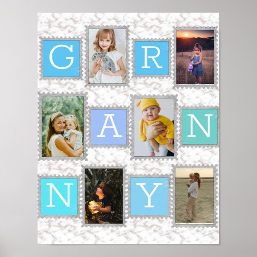 6 Six Collage Cute Baby Family Love Granny Poster (Voorkant)