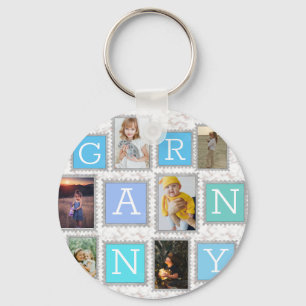 6 Six Collage Cute Baby Family Love Granny Sleutelhanger