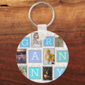 6 Six Collage Cute Baby Family Love Granny Sleutelhanger (Voorkant)