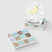 6 Six Collage Cute Baby Family Love Granny Stenen Onderzetter (Zijkant)