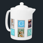 6 Six Collage Cute Baby Family Love Granny Theepot<br><div class="desc">Maak kennis met ons moderne en gepersonaliseerde fotocollage-product! Met dit stijlvolle artikel kunt u een unieke en eenzijdige collage creëer met uw eigen persoonlijke foto's. Kies gewoon uw favoriete Instagram-snappen of fotografie en voeg deze toe aan onze vooraf ontworpen sjabloon voor fotocollage. Onze sjabloon is voorzien van een prachtig, elegant...</div>