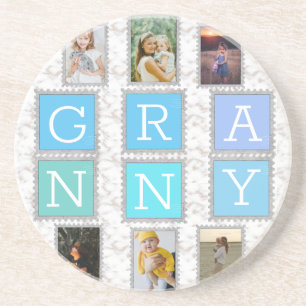 6 Six Collage Cute Baby Family Love Granny Zandsteen Onderzetter