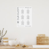 6 sjabloon minimalistische weduwenkaarten poster (Keuken)