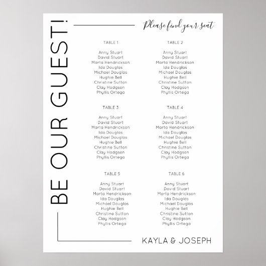 6 sjabloon minimalistische weduwenkaarten poster (Voorkant)