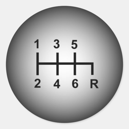 6 Snelheid handgeschakelde schuifknop Ronde Sticker (Voorkant)