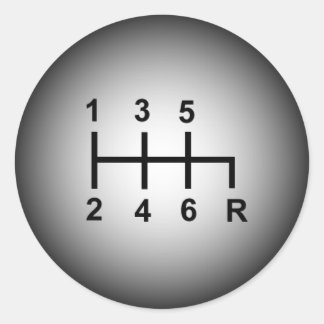 6 Snelheid handgeschakelde schuifknop Ronde Sticker