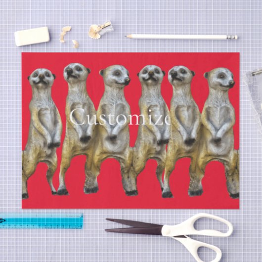 6 Staande Meerkats Thunder_Cove Tissuepapier (Craft)