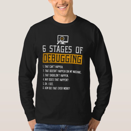 6 stadia van het Zuiveren van het Netwerk van HTML T-shirt (Voorkant)